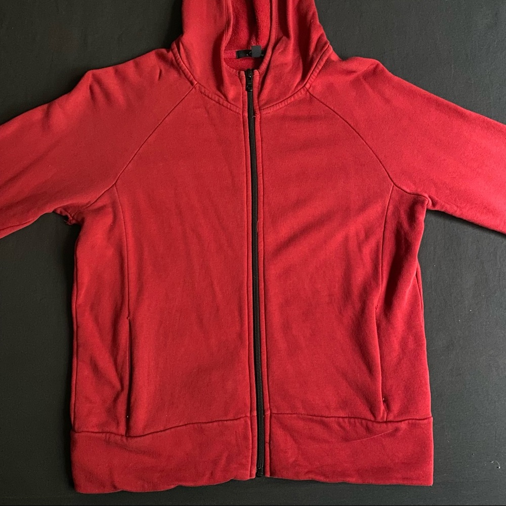 Red full-zipper hoodie